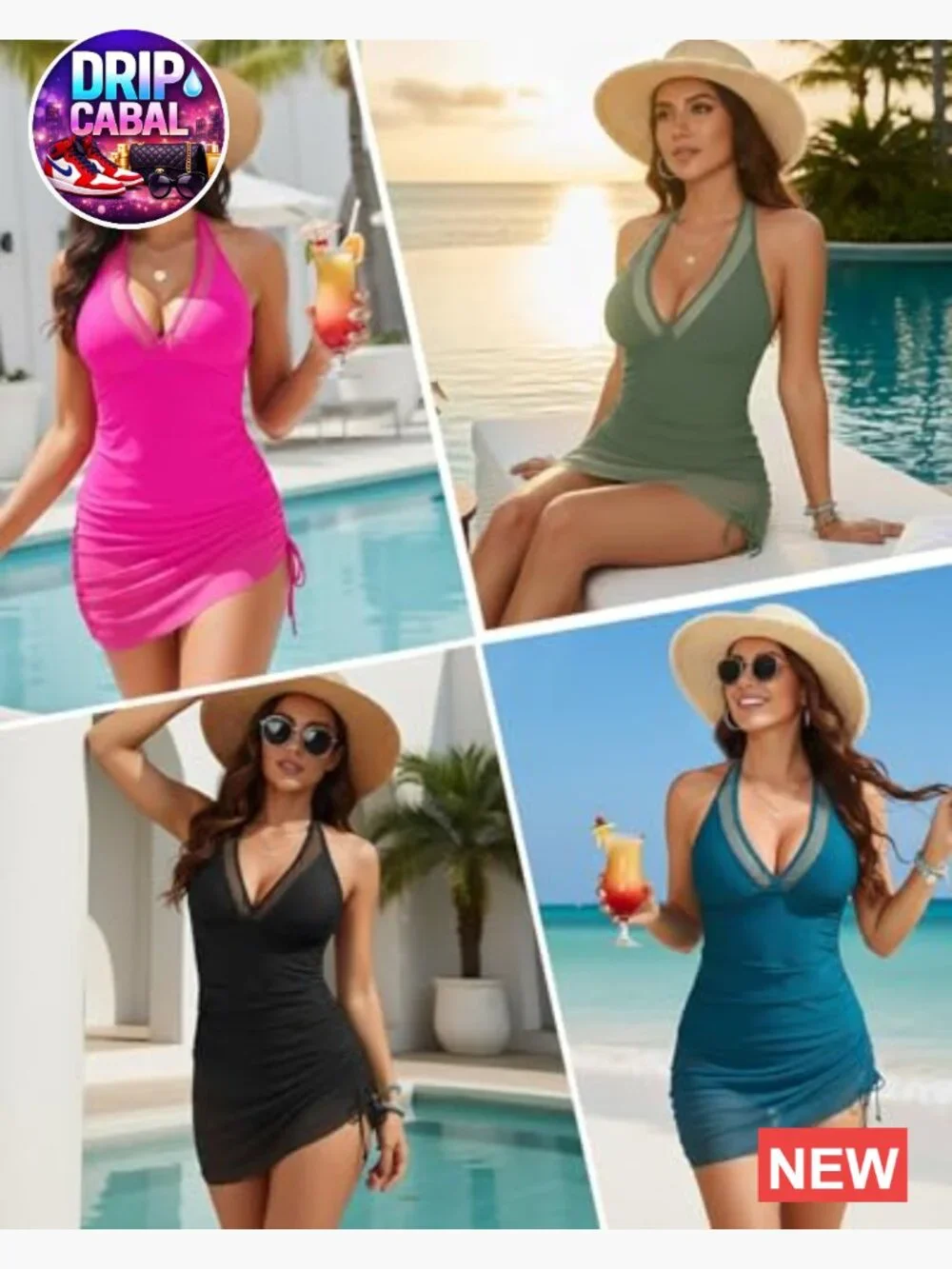 Tankini Bathing Suit for Women - Two Piece Swimsuit with Skirt Tummy Control